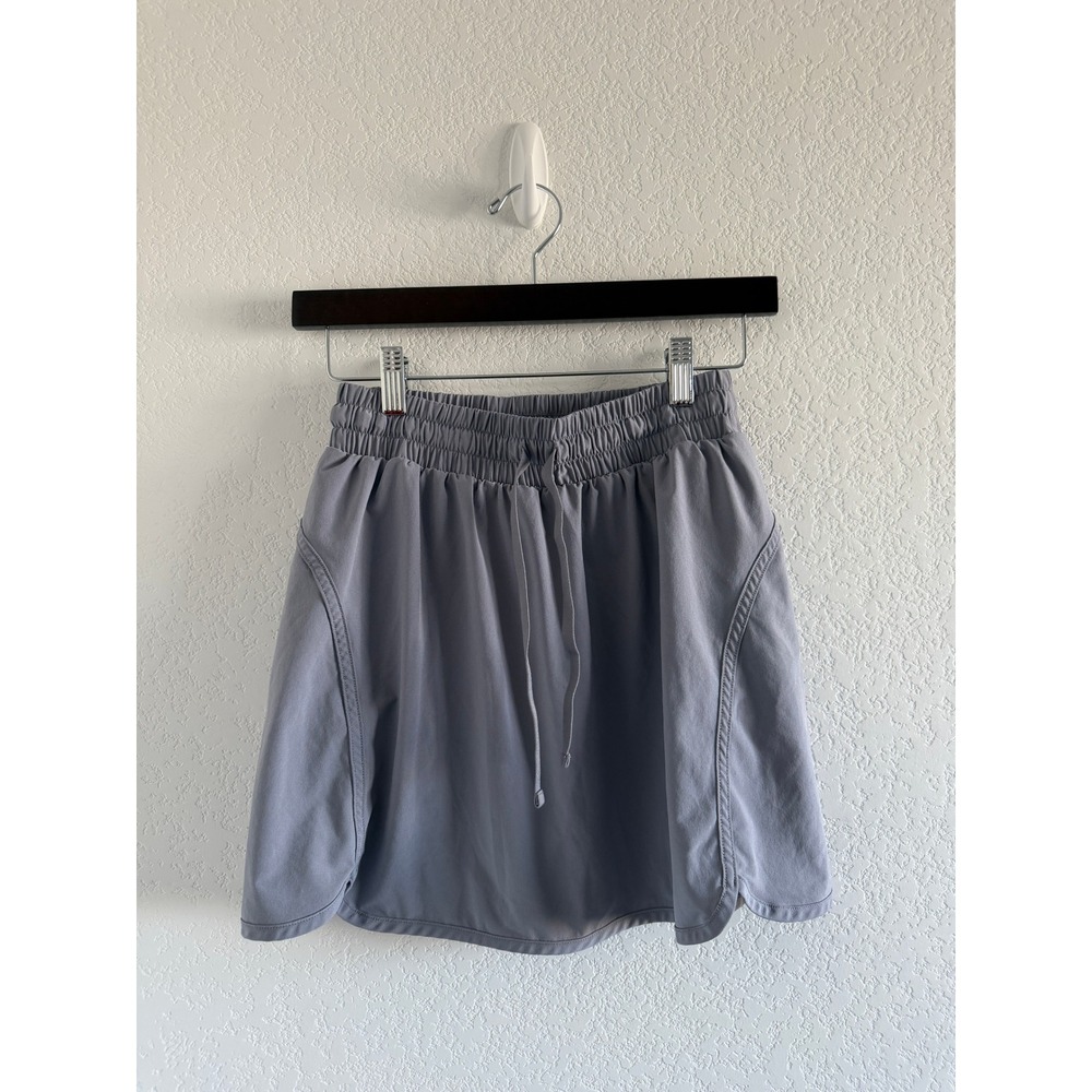 Beyond Yoga Skort Size S Gray Elastic Waist Drawstring Skirt with Shorts